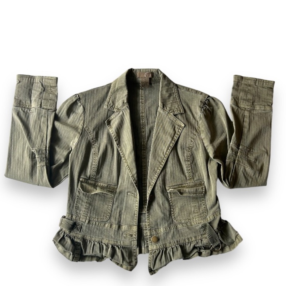 Olive green Jean jacket, M